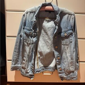 Ashley mason denim jacket with ruffles